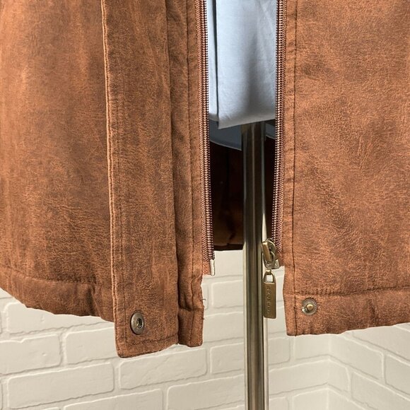 Bromley Coat Men Medium Brown Thermolite Plus‎ Insulated Zip Casual Work VTG - Picture 6 of 16